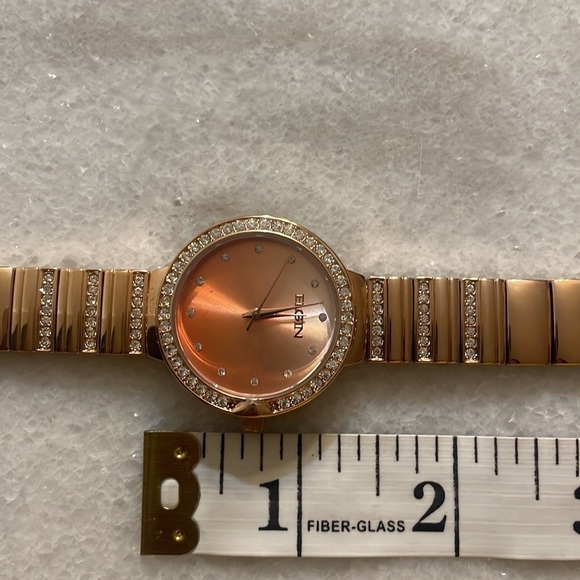 Elgin Rose watch gold tone bracelet watch coordinated set OS